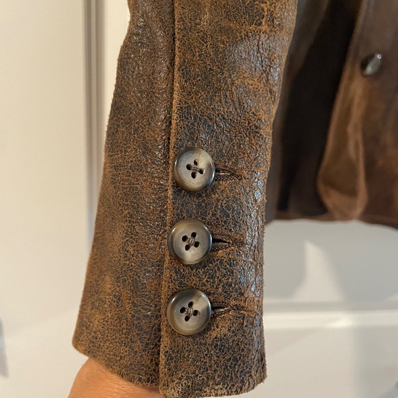 Men’s Bespoke Custom Brown/Caramel Soft Leather Suede Blazer - Picture 3 of 13